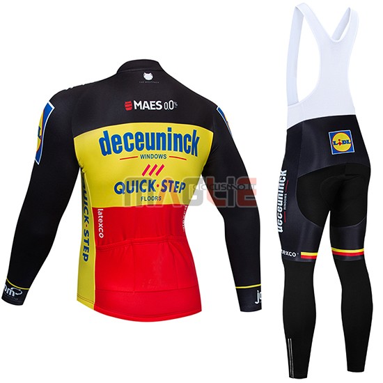 Maglia Deceuninck Quick Step Manica Lunga 2019 Nero Giallo Rosso - Clicca l'immagine per chiudere